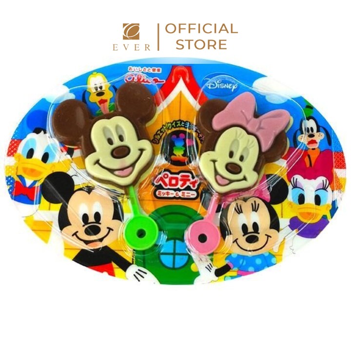 GLICO_Kẹo mút socola hình mickey & minnie 19g