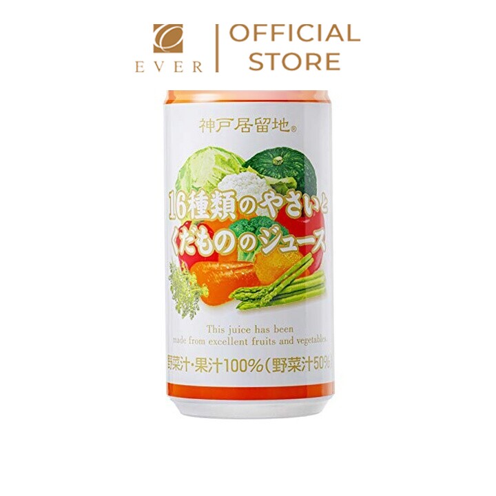 TOMINAGA_Nước ép rau củ gồm 16 loại rau củ quả đóng lon 185g