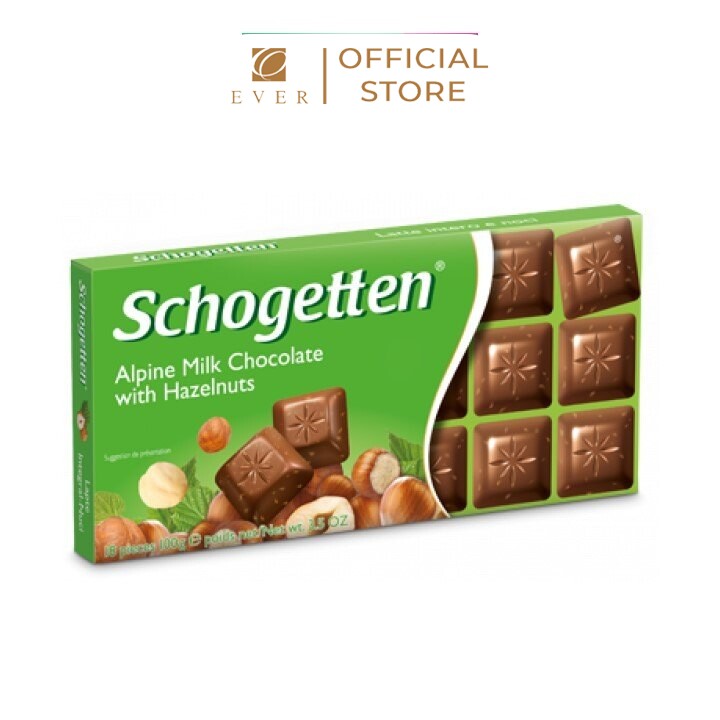 SCHOGETTEN_Socola nhân sữa Alpine và hạt phỉ 100g