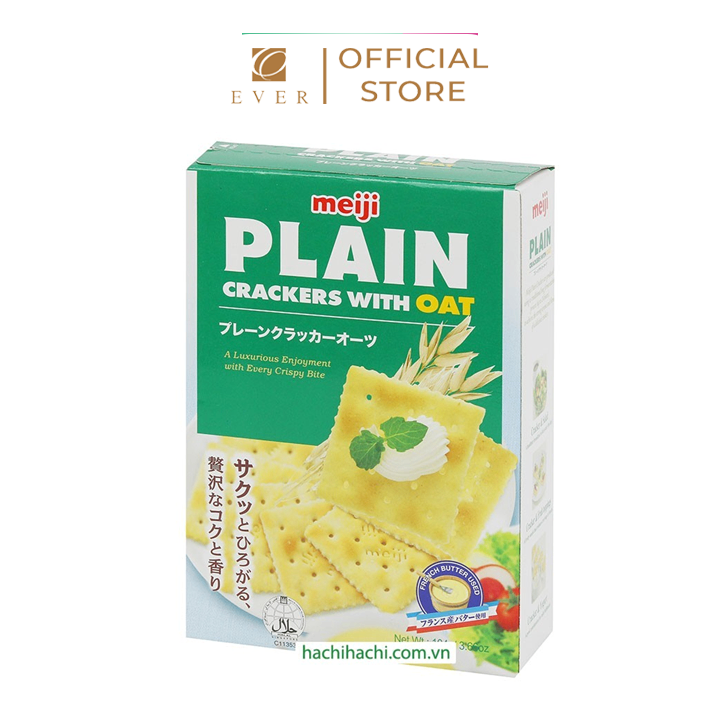 MEIJI_Bánh Plain ăn kiêng yến mạch 104g