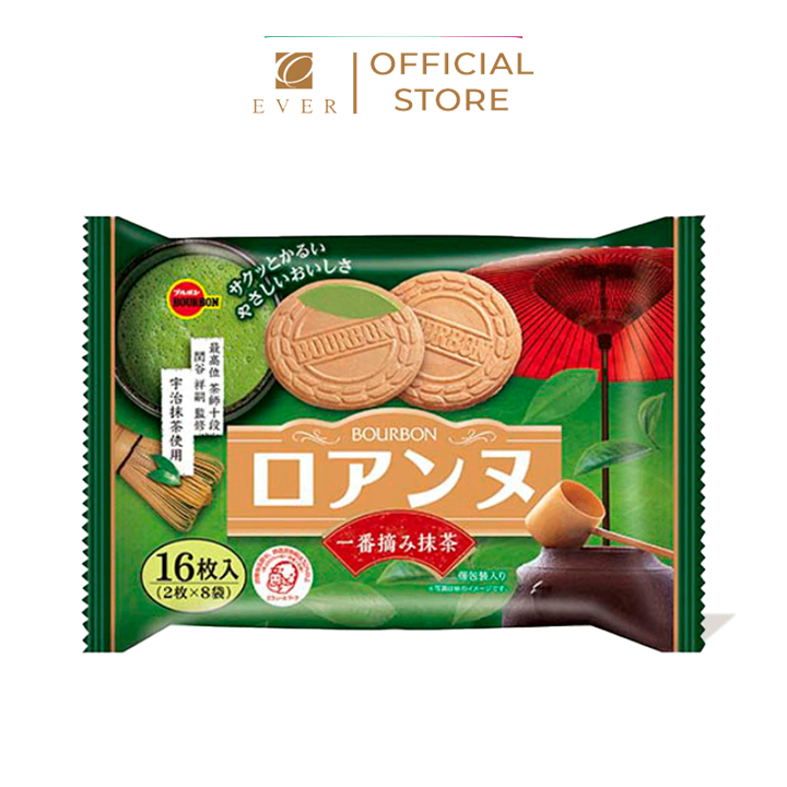 BOURBON_Bánh quy Roanne kẹp kem vị trà xanh 113.6g