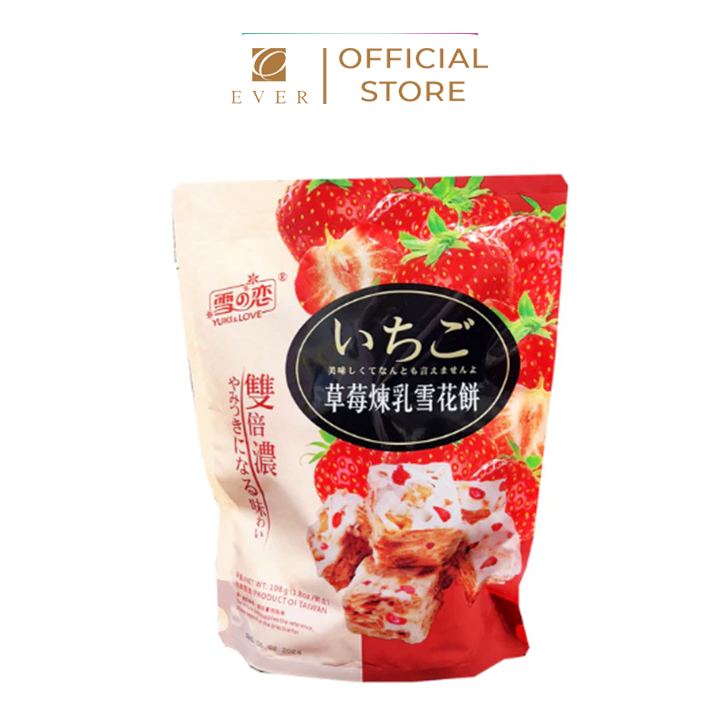 YUKI & LOVE_Bánh bông tuyết vị sữa đặc và dâu 108g