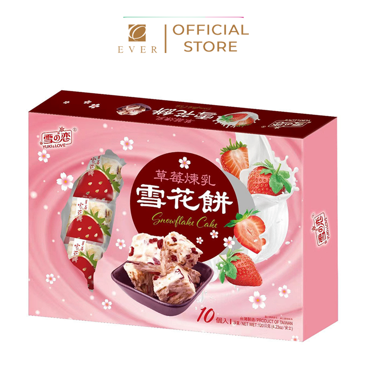 YUKI & LOVE_Bánh bông tuyết vị sữa dâu 120g