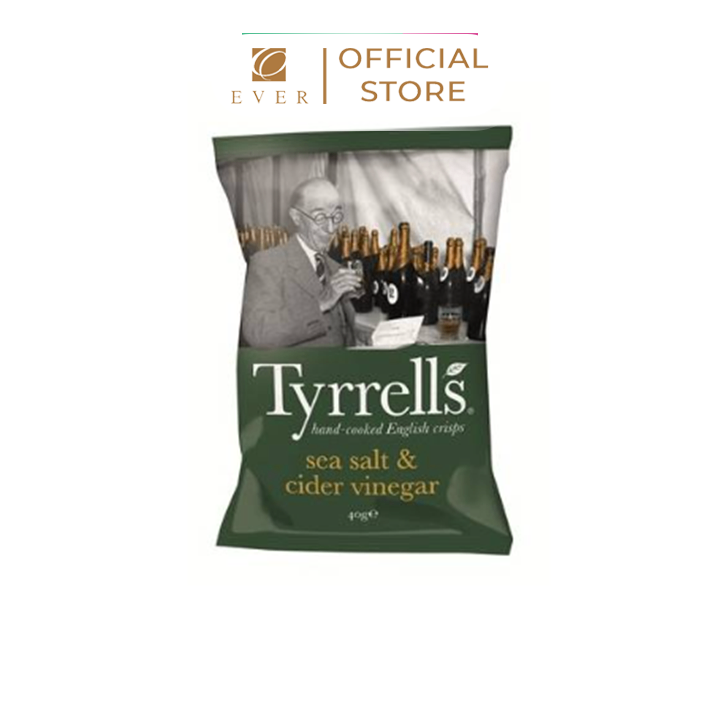 TYRRELLS_Snack khoai tây vị muối biển và giấm táo 40g