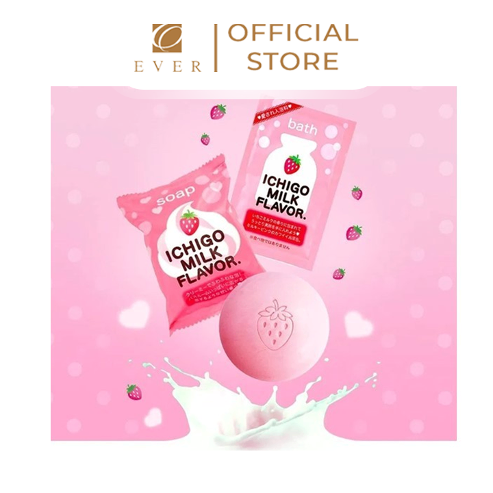 PELICAN_Xà phòng tắm chiết xuất từ sữa và dâu tây 80g