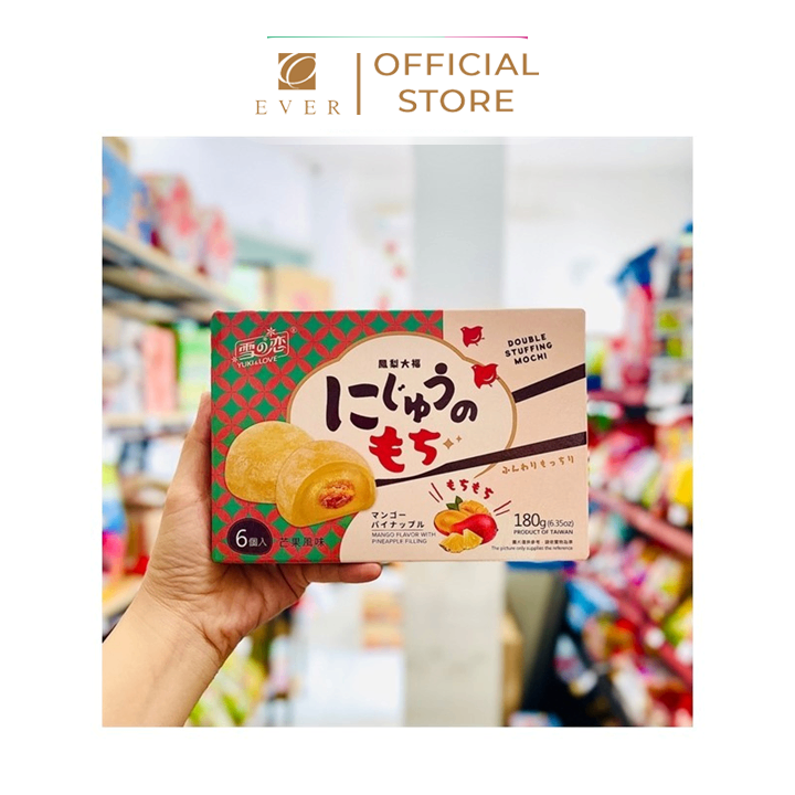 YUKI & LOVE_Bánh mochi nhân dứa mix xoài 180g