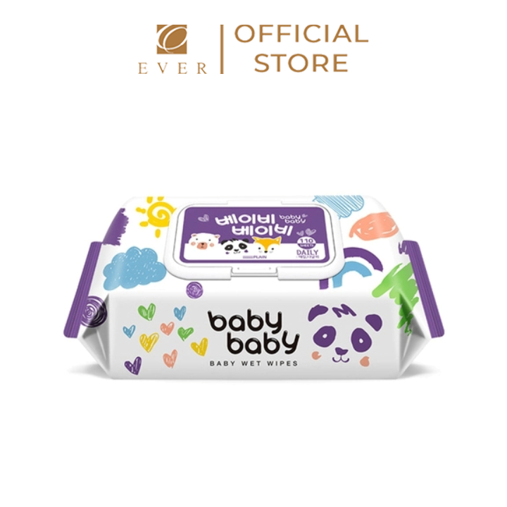 TWINKLE_Khăn ướt Baby màu tím 110P