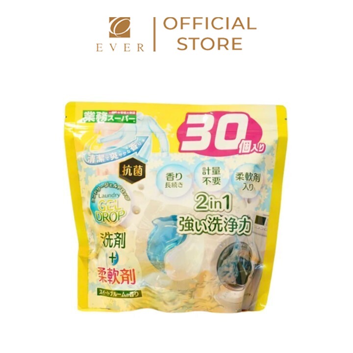 HIRO_Viên giặt xanh trắng (dạng lỏng) 30 viên