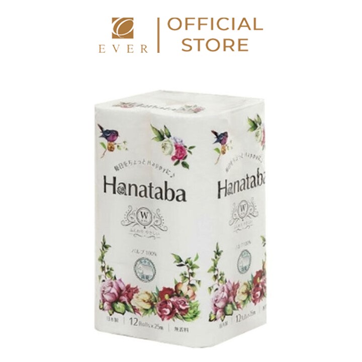 MARUTOMI_Giấy vệ sinh Hanataba 2 lớp 25m/cuộn *12