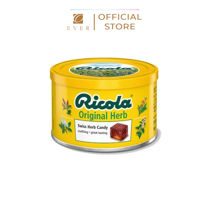 RICOLA_Kẹo thảo mộc hộp thiếc vị tự nhiên 100g