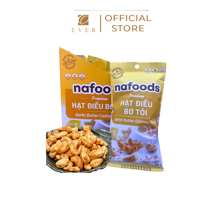 NAFOODS_Hạt điều rang vị bơ tỏi 30g