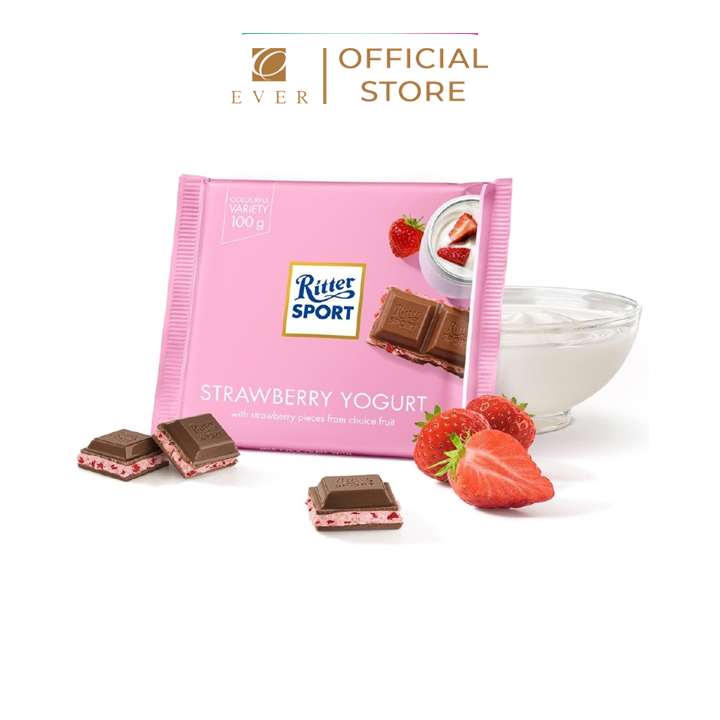 RITTER SPORT_Socola vị sữa chua dâu 100g