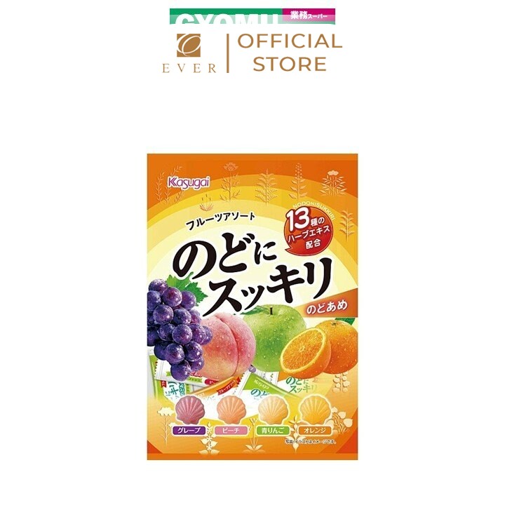 KASUGAI_Kẹo ngậm họng mix vị trái cây 47g