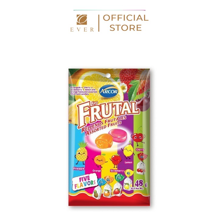 ARCOR_Kẹo cứng Frutal Rellenos Frutales vị trái cây nhân siro 48g