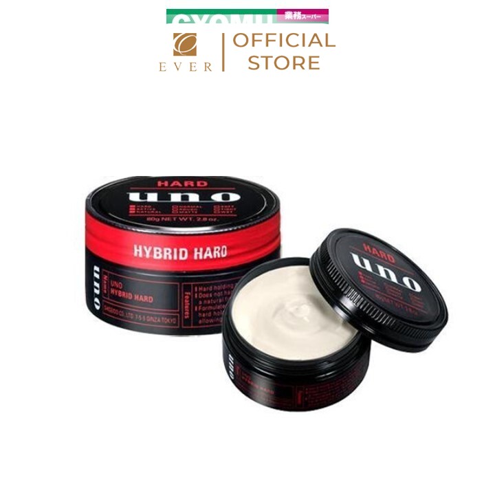 UNO_Sáp vuốt tóc Hybrid Hard cho nam giữ nếp tự nhiên 80g