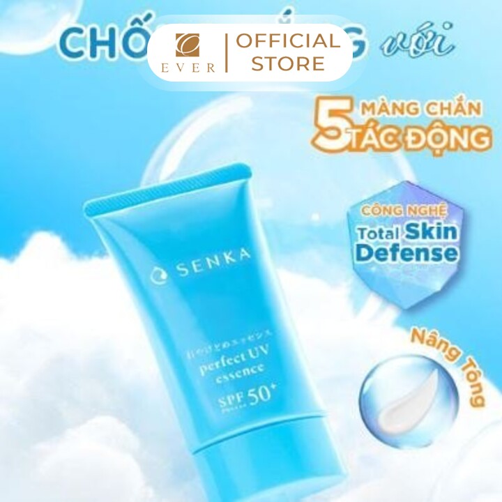 SENKA_Tinh chất chống nắng nâng tông sáng mượt da dầu SPF 50+ 50g