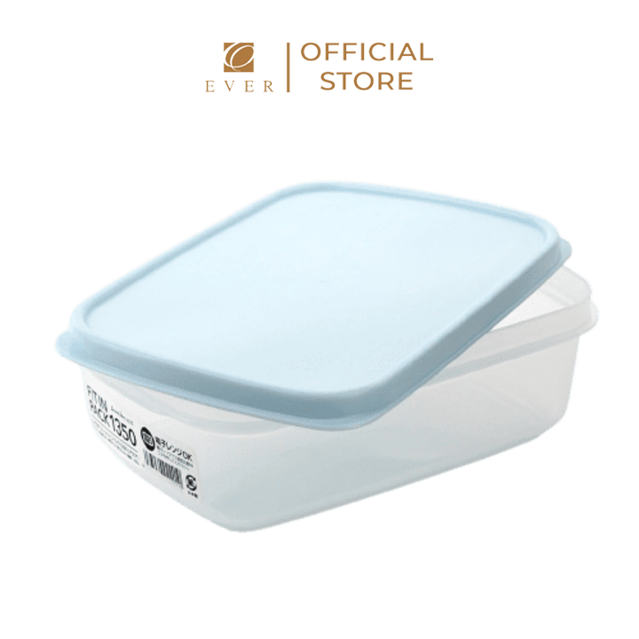 SANADA_Hộp nhựa đựng thực phẩm dáng dẹt nắp dẻo màu xanh mint 2.2L