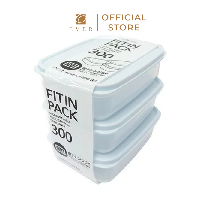 SANADA_Set 3 hộp nhựa nắp dẻo màu xanh mint 300ml