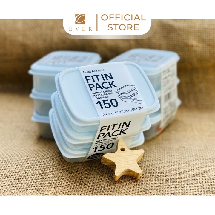 SANADA_Set 3 hộp nhựa nắp dẻo màu xanh mint 150ml