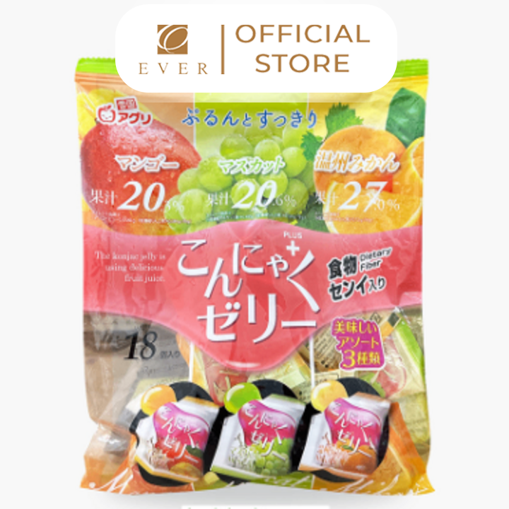 AGURI_Thạch konjac mix 3 vị xoài, quýt và nho xanh 288g