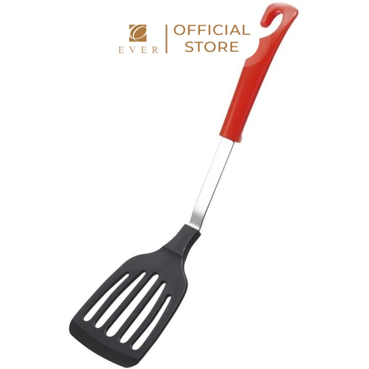 KAI_Xẻng lật nhựa có rãnh chịu nhiệt cán đỏ 30.5*7.7cm