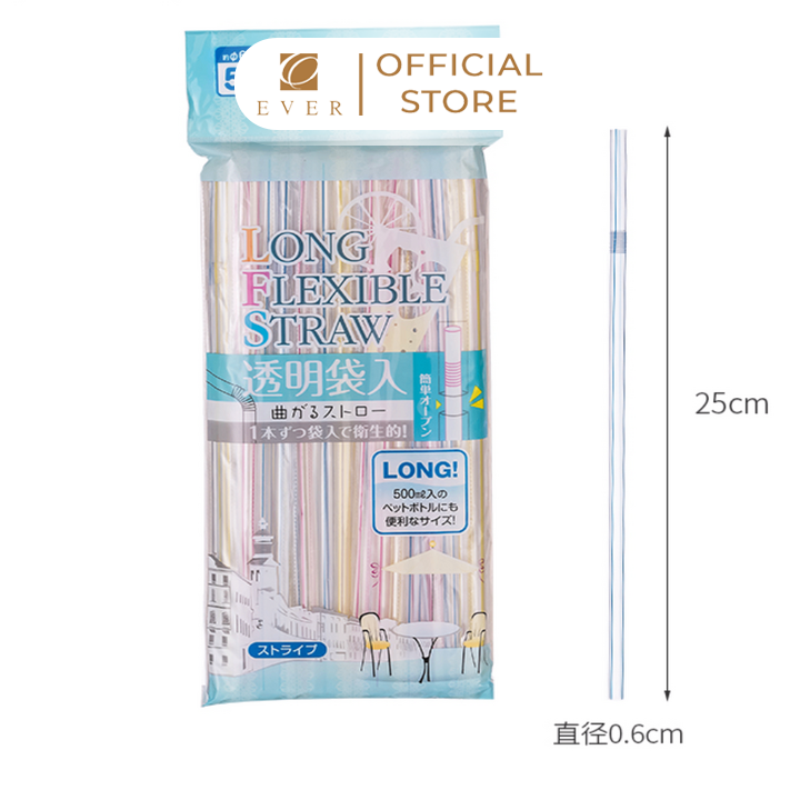 SEIWA PRO_Set 50 ống hút nhựa Flexible Straw cỡ dài 25cm