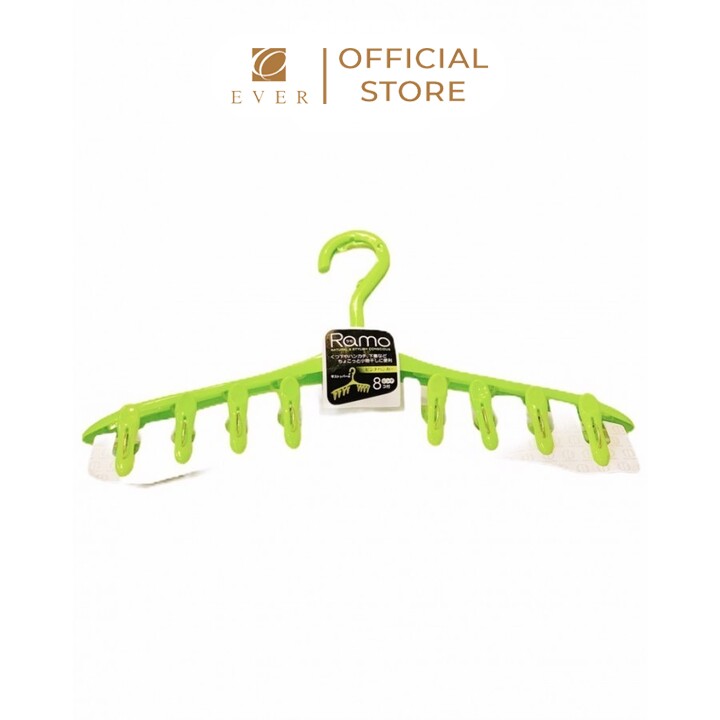 KOKUBO_Móc phơi 8 kẹp màu xanh 42cm