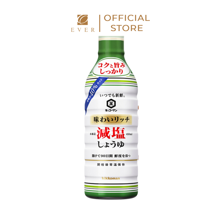 KIKKOMAN_Nước tương giảm muối 450ml