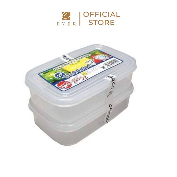 NAKAYA_Set 2 hộp nhựa nắp dẻo 450ml*2