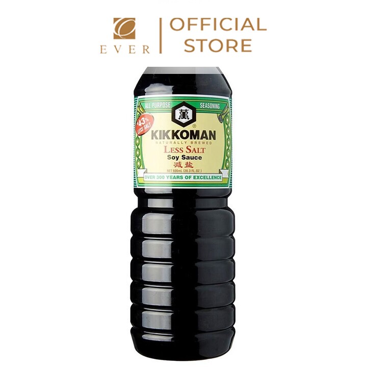 KIKKOMAN_Nước tương ít muối 43% 600ml
