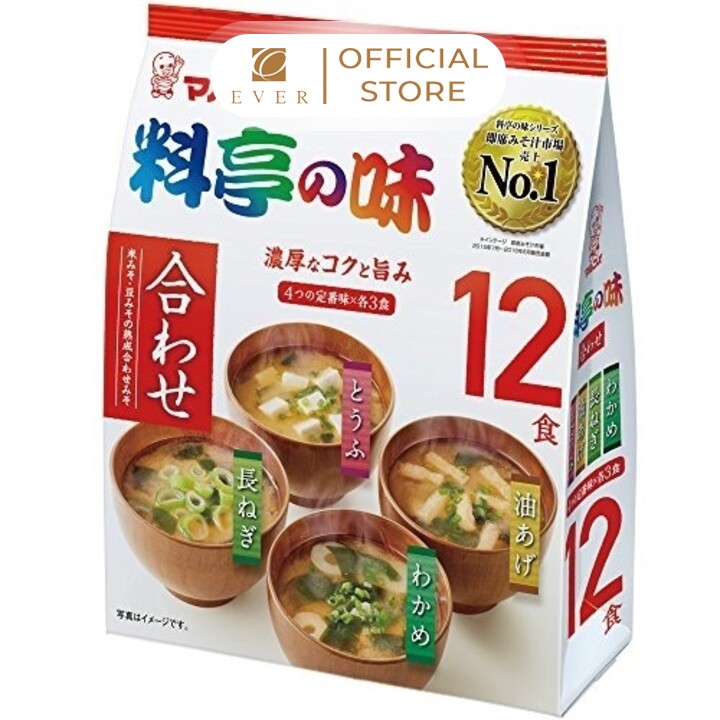 MARUKOME_Súp miso ăn liền 4 vị 12 gói