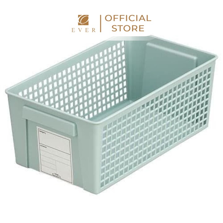 INOMATA_Giỏ đựng đồ đa năng dáng rộng màu xanh 16.5*28.7*11.5cm