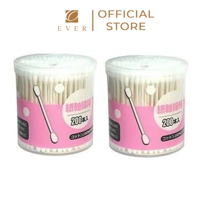 IMA_Bông ngoáy tai màu hồng kháng khuẩn hộp 200P